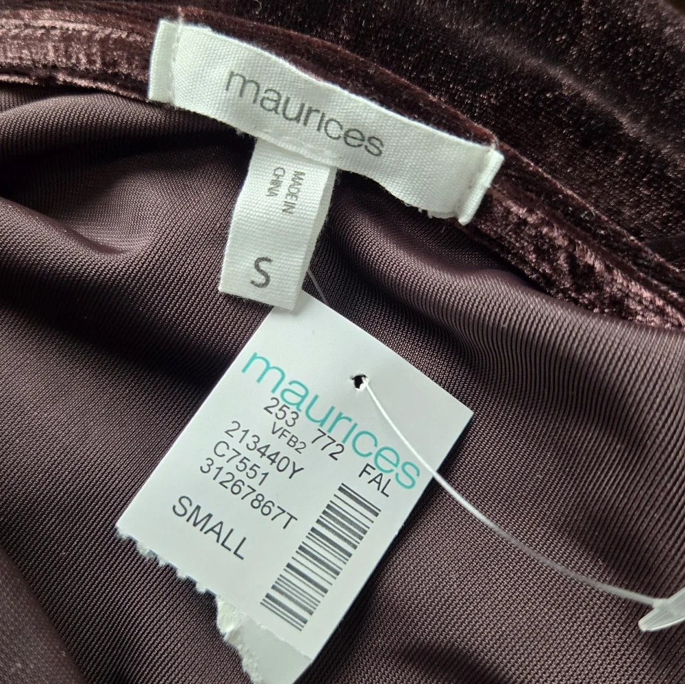 NWT Maurice's Velvet Short Puffy Sleeve Scoop Neck Top - Picture 11 of 14